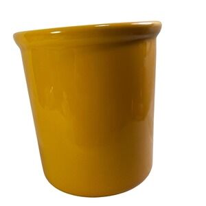 Emile Henry 87.13 Utensil Holder Crock Mustard Yellow Stoneware France 6in